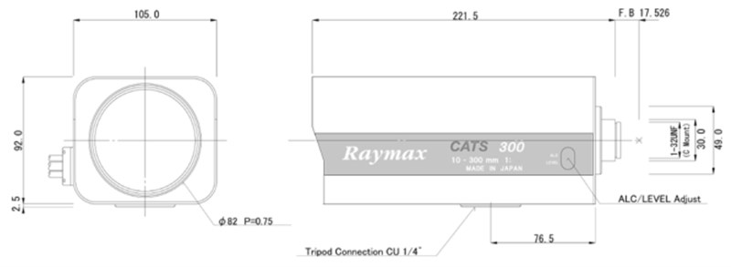 Raymax10-300mm長焦鏡頭尺寸 Raymax10-300mm長焦鏡頭尺寸